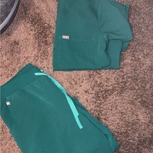 Figs Scrub Set Hunter Green. Size XL